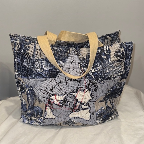 CHRISTIAN DIOR WORLD TROTTER CANVAS TOTE - Picture 2 of 8